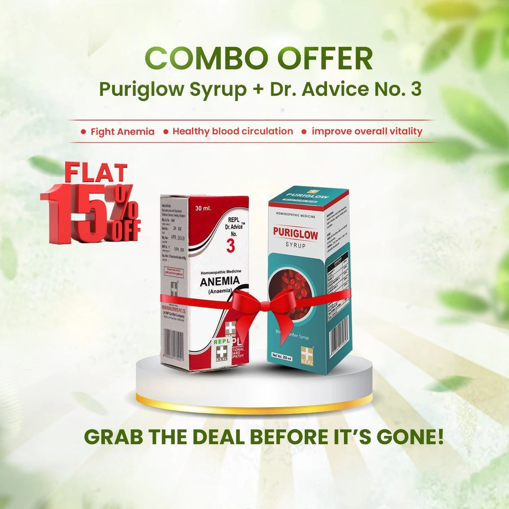 Combo Pack of Puriglow & REPL Dr. Advice No. 3 Anemiaa